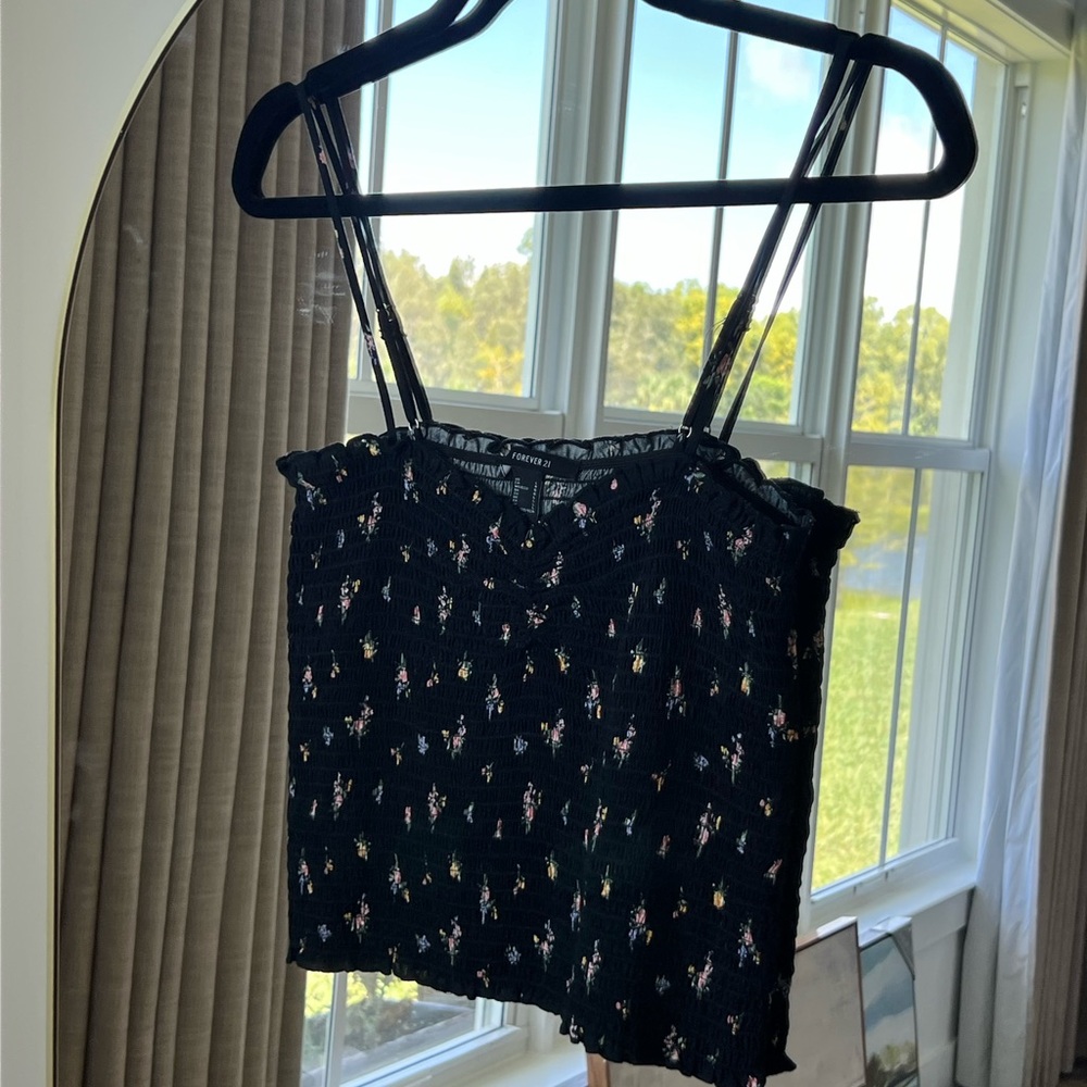 Forever 21 Black Floral Camisole
